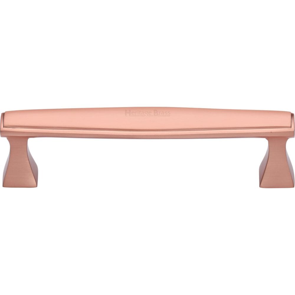 Heritage Brass Cabinet Hardware Satin Rose Gold / Cabinet Pull Handles / 128mm c/c Heritage Brass - Cabinet Pull Deco Design 128mm CTC Satin Rose Gold Finish