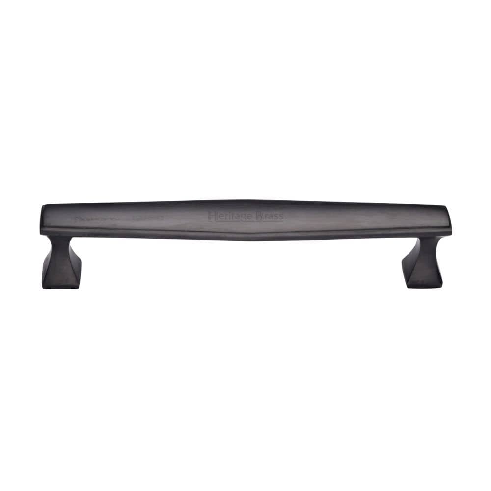 Heritage Brass Cabinet Hardware Matt Black / Cabinet Pull Handles / 160mm c/c Heritage Brass - Cabinet Pull Deco Design 160mm CTC Matt Black Finish