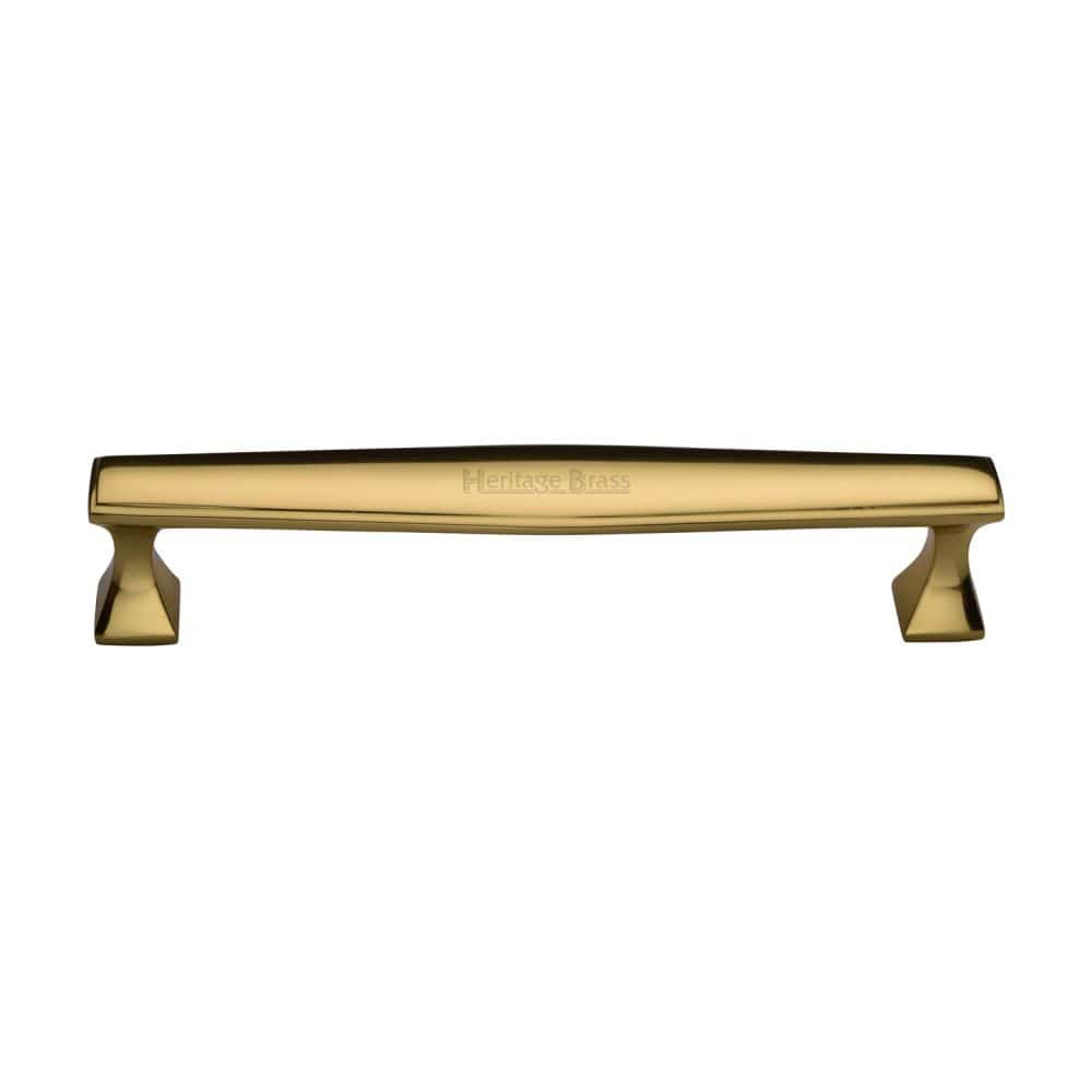 Heritage Brass Cabinet Hardware Polished Brass / Cabinet Pull Handles / 160mm c/c Heritage Brass - Cabinet Pull Deco Design 160mm CTC Polished Brass Finish