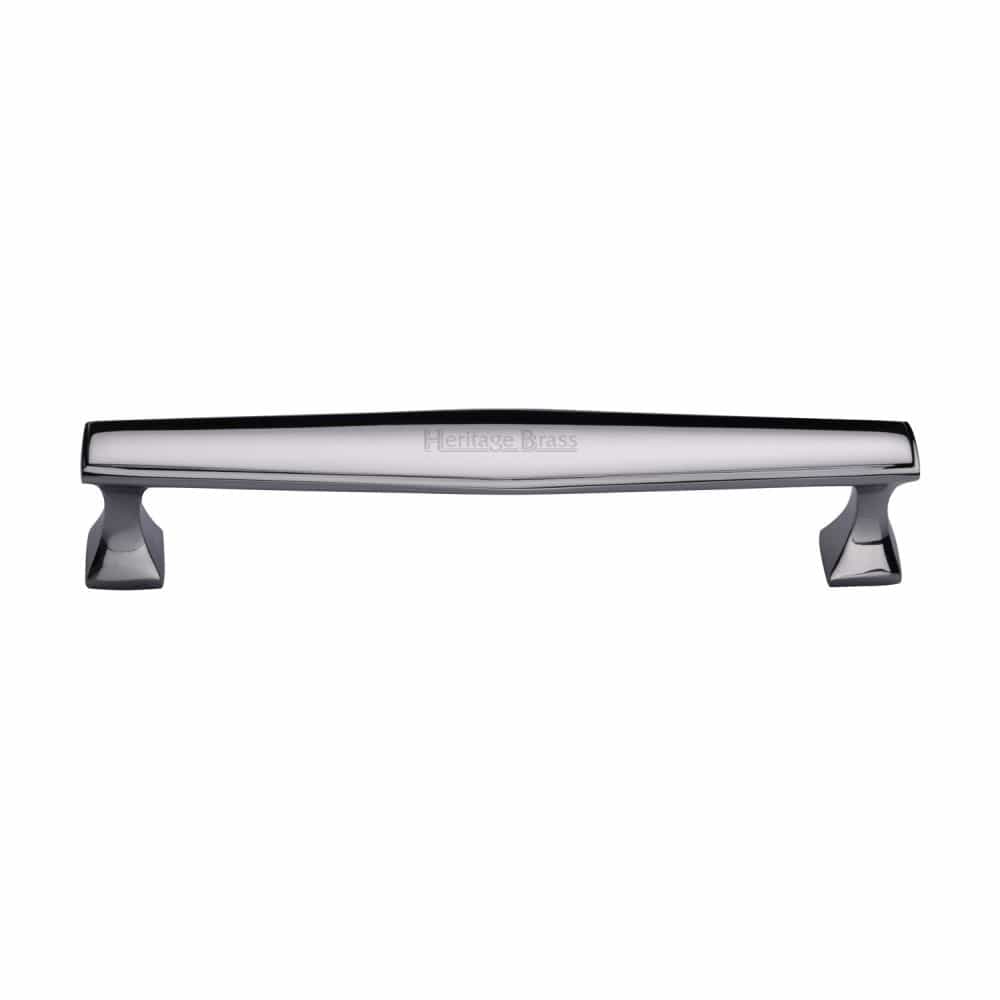 Heritage Brass Cabinet Hardware Polished Chrome / Cabinet Pull Handles / 160mm c/c Heritage Brass - Cabinet Pull Deco Design 160mm CTC Polished Chrome Finish