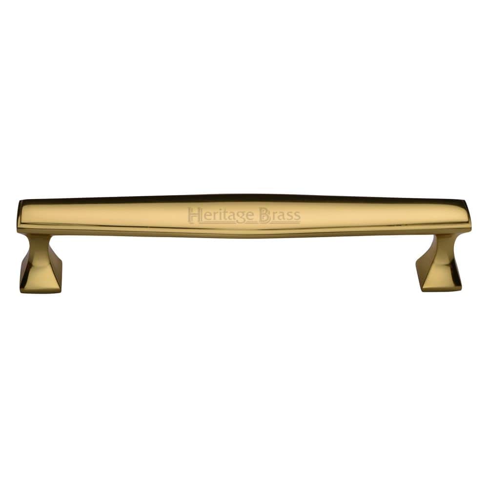 Heritage Brass Cabinet Hardware Polished Brass / Cabinet Pull Handles / 203mm c/c Heritage Brass - Cabinet Pull Deco Design 203mm CTC Polished Brass Finish