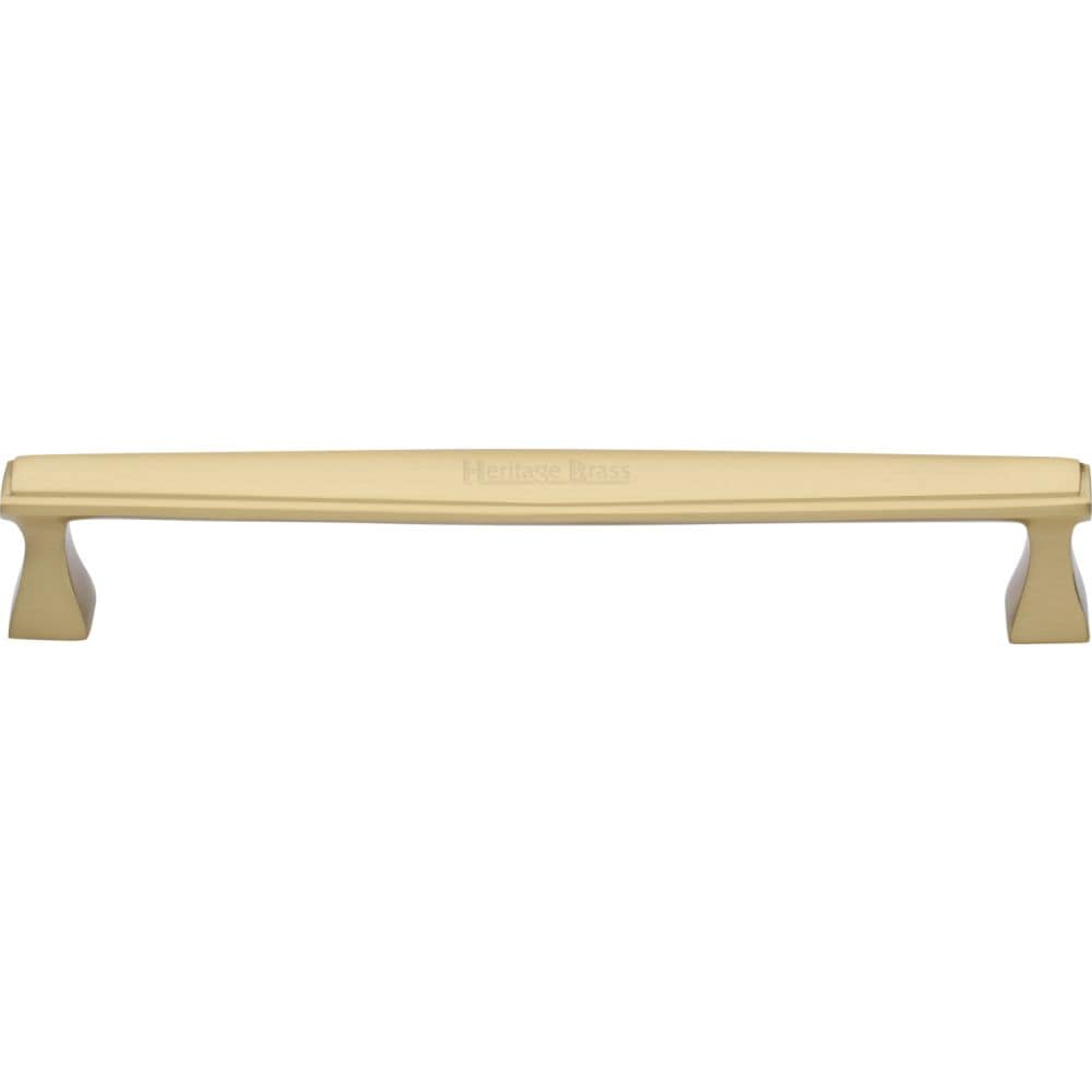 Heritage Brass Cabinet Hardware Satin Brass / Cabinet Pull Handles / 203mm c/c Heritage Brass - Cabinet Pull Deco Design 203mm CTC Satin Brass Finish
