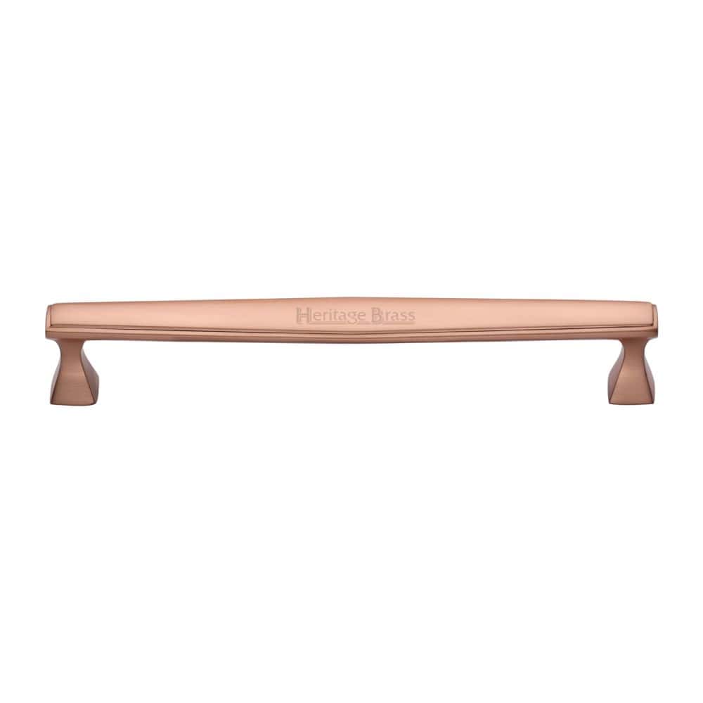Heritage Brass Cabinet Hardware Satin Rose Gold / Cabinet Pull Handles / 203mm c/c Heritage Brass - Cabinet Pull Deco Design 203mm CTC Satin Rose Gold Finish