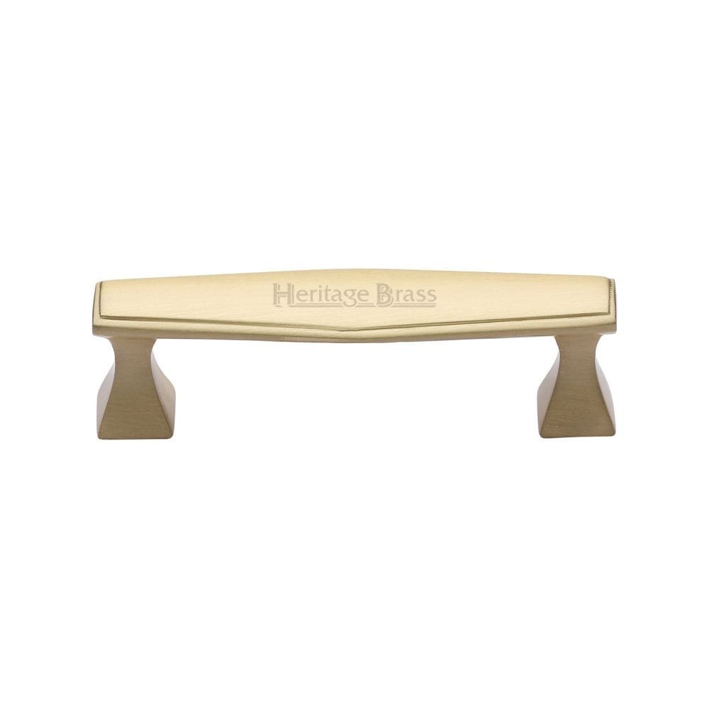 Heritage Brass Cabinet Hardware Satin Brass / Cabinet Pull Handles / 254mm c/c Heritage Brass - Cabinet Pull Deco Design 254mm CTC Satin Brass Finish