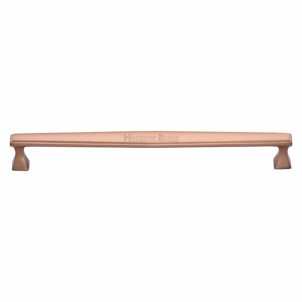 Heritage Brass Cabinet Hardware Satin Rose Gold / Cabinet Pull Handles / 254mm c/c Heritage Brass - Cabinet Pull Deco Design 254mm CTC Satin Rose Gold Finish