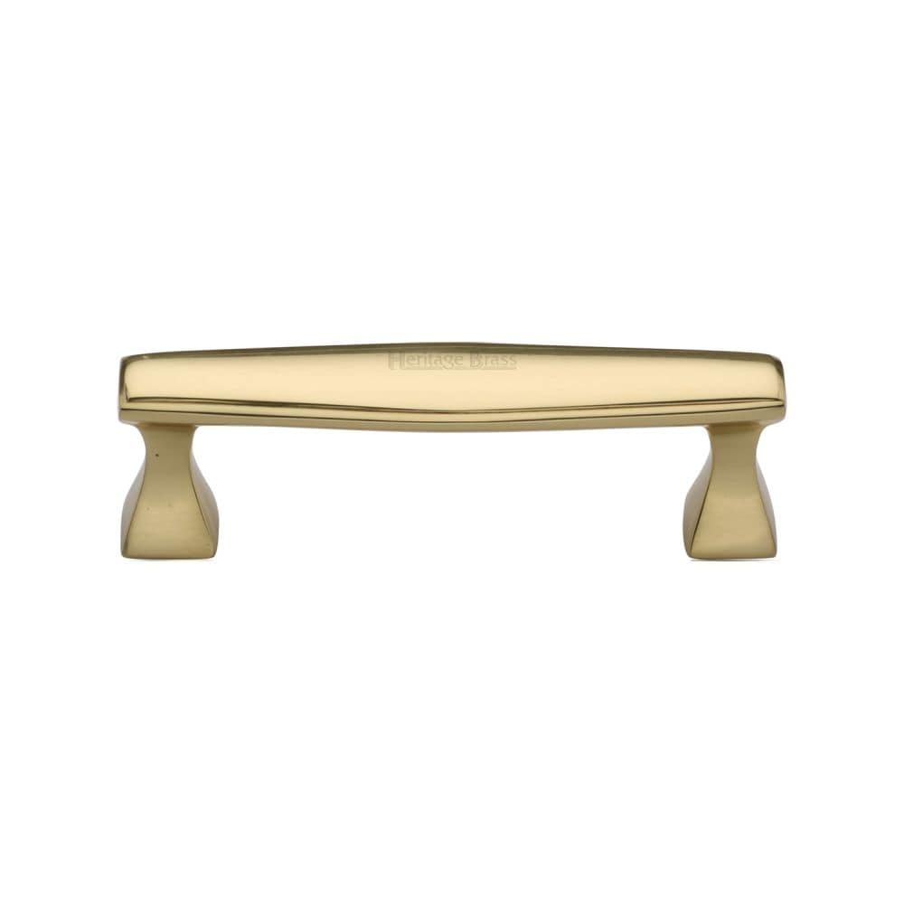 Heritage Brass Cabinet Hardware Polished Brass / Cabinet Pull Handles / 96mm c/c Heritage Brass - Cabinet Pull Deco Design 96mm CTC Polished Brass Finish