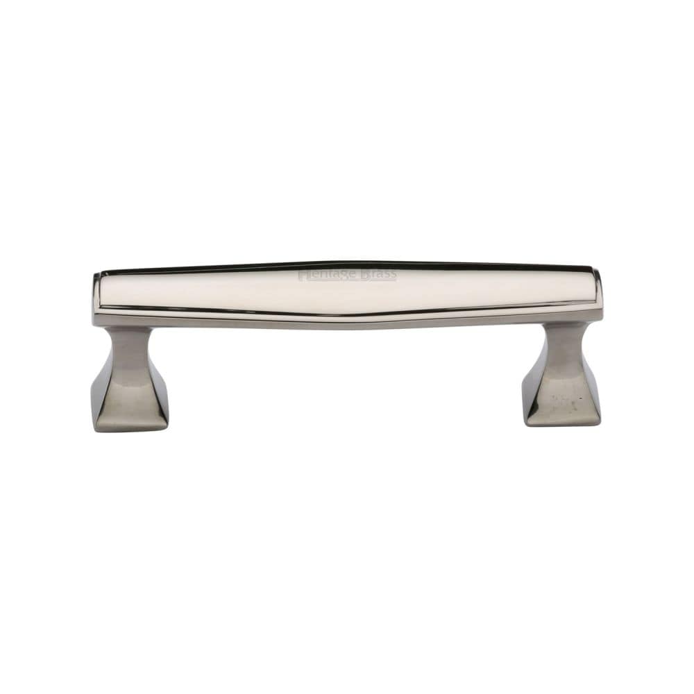 Heritage Brass Cabinet Hardware Polished Nickel / Cabinet Pull Handles / 96mm c/c Heritage Brass - Cabinet Pull Deco Design 96mm CTC Polished Nickel Finish