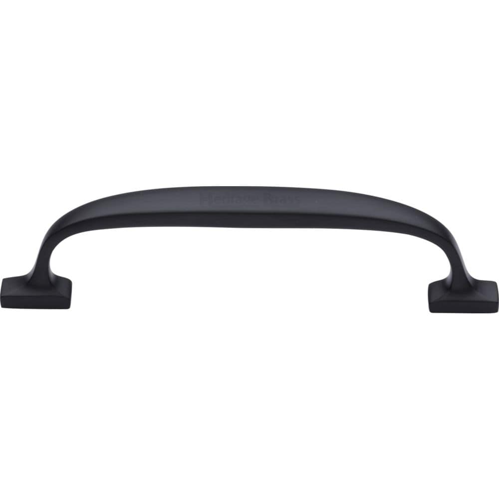 Heritage Brass Cabinet Hardware Matt Black / Cabinet Pull Handles / 128mm c/c Heritage Brass - Cabinet Pull Durham Design 128mm CTC Matt Black Finish