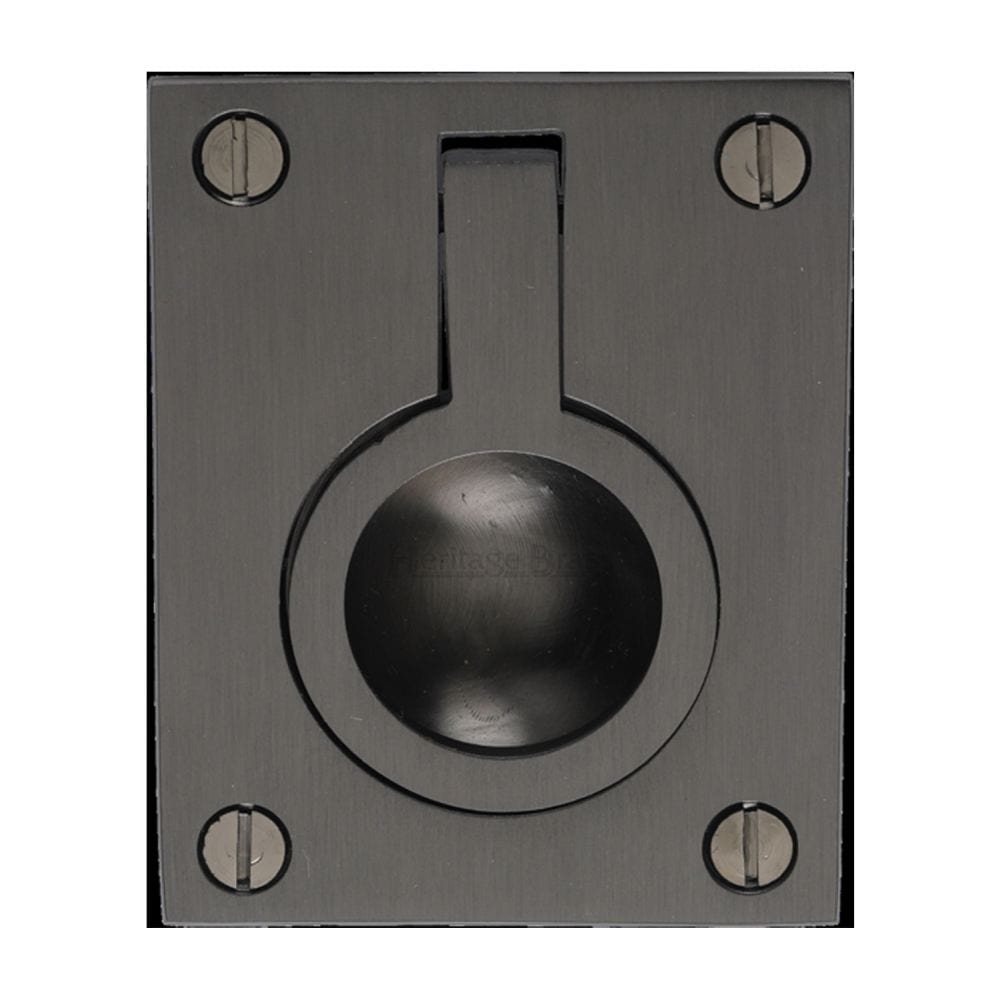 Heritage Brass Cabinet Hardware Matt Bronze / 63 x 50mm Heritage Brass - Cabinet Pull Flush Ring Design 50mm Matt Bronze Finish