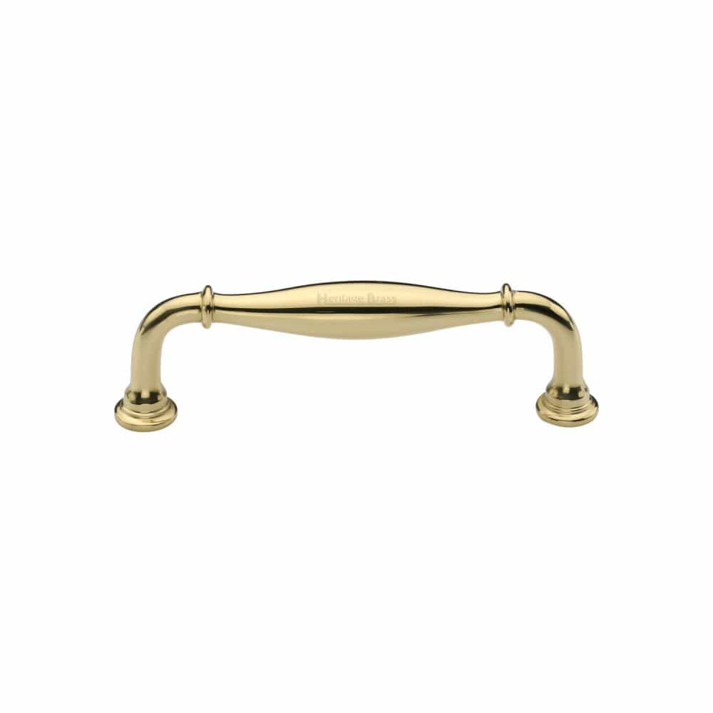 Heritage Brass Cabinet Hardware Polished Brass / Cabinet Pull Handles / 102mm c/c Heritage Brass - Cabinet Pull Henley Traditional Design 102mm CTC Polished Brass Fin