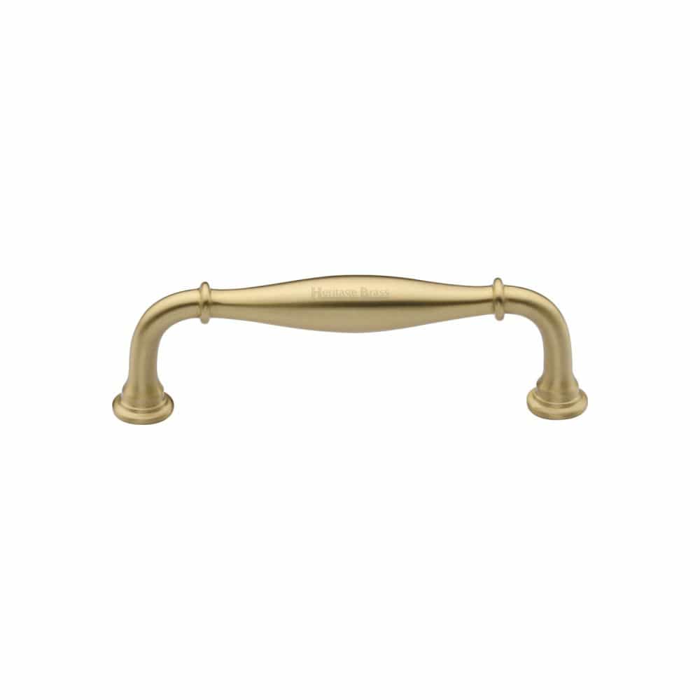 Heritage Brass Cabinet Hardware Satin Brass / Cabinet Pull Handles / 102mm c/c Heritage Brass - Cabinet Pull Henley Traditional Design 102mm CTC Satin Brass Fin