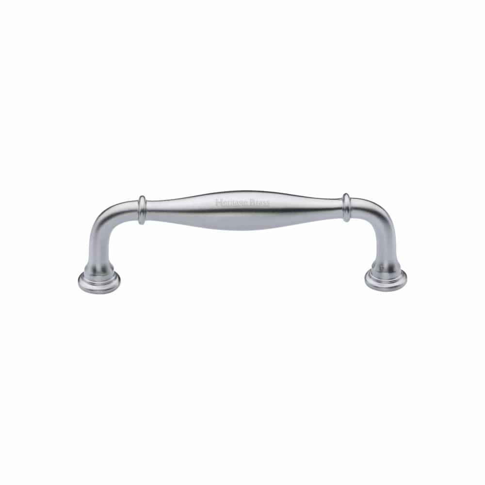 Heritage Brass Cabinet Hardware Satin Chrome / Cabinet Pull Handles / 102mm c/c Heritage Brass - Cabinet Pull Henley Traditional Design 102mm CTC Satin Chrome Fi