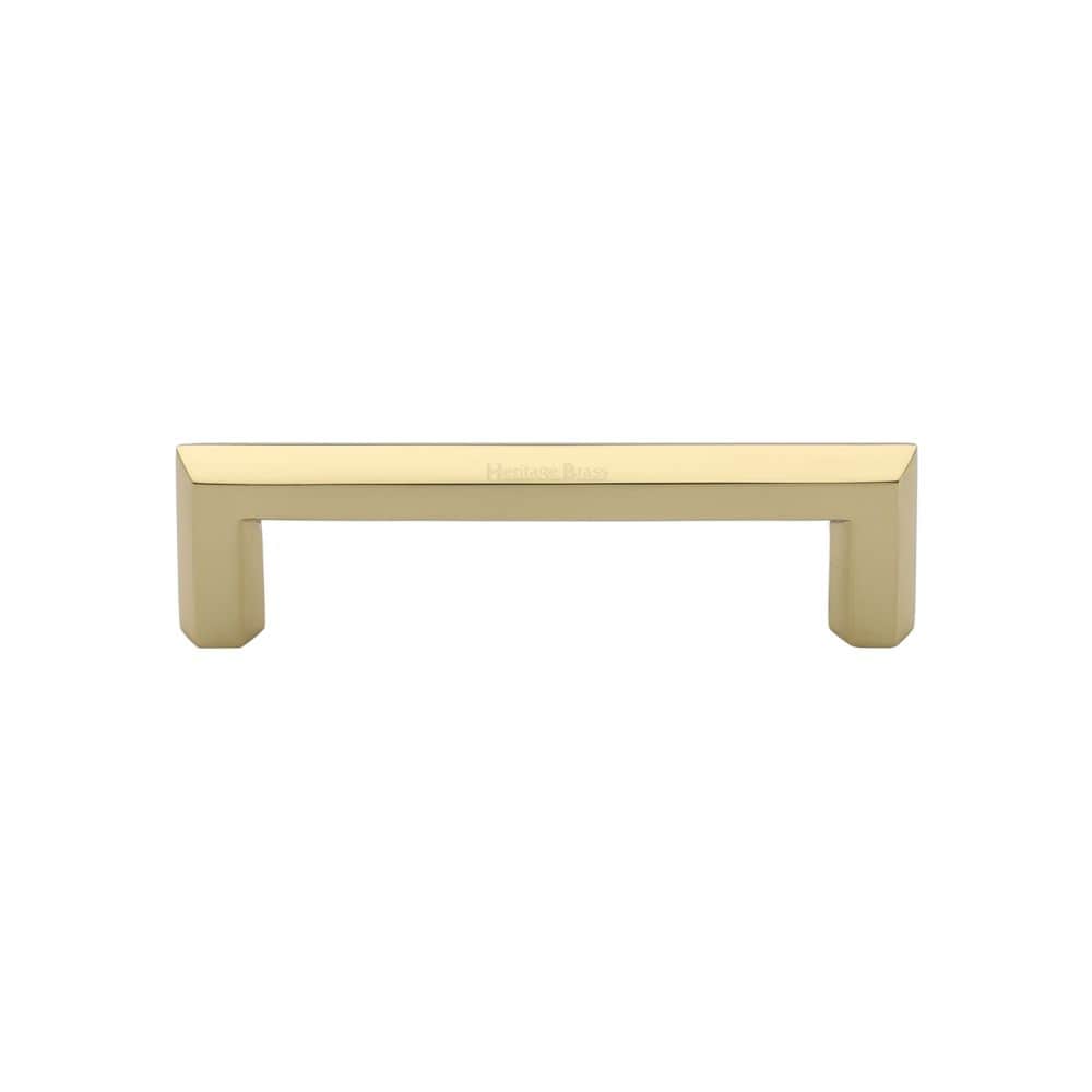 Heritage Brass Cabinet Hardware Polished Brass / Cabinet Pull Handles / 102mm c/c Heritage Brass - Cabinet Pull Hex Profile Design 102mm CTC Polished Brass Finish