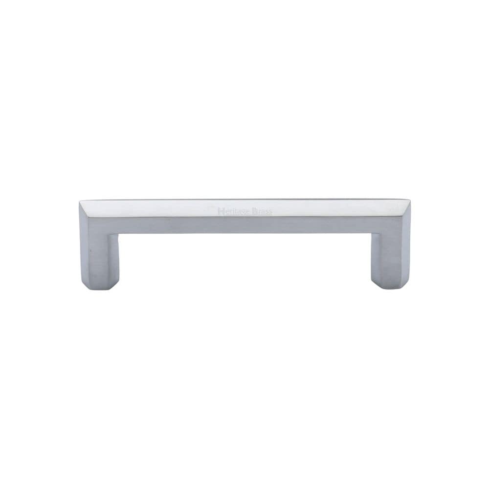 Heritage Brass Cabinet Hardware Satin Chrome / Cabinet Pull Handles / 102mm c/c Heritage Brass - Cabinet Pull Hex Profile Design 102mm CTC Satin Chrome Finish