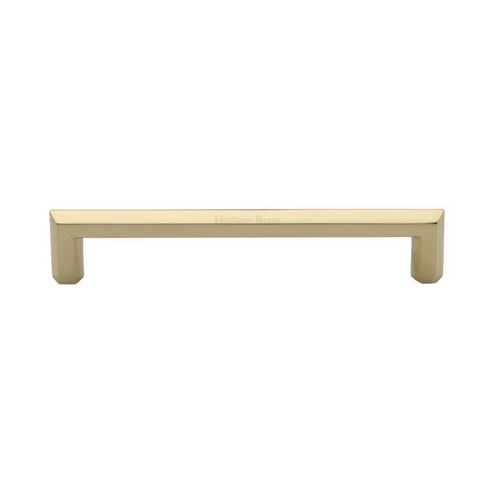 Heritage Brass Cabinet Hardware Polished Brass / Cabinet Pull Handles / 152mm c/c Heritage Brass - Cabinet Pull Hex Profile Design 152mm CTC Polished Brass Finish
