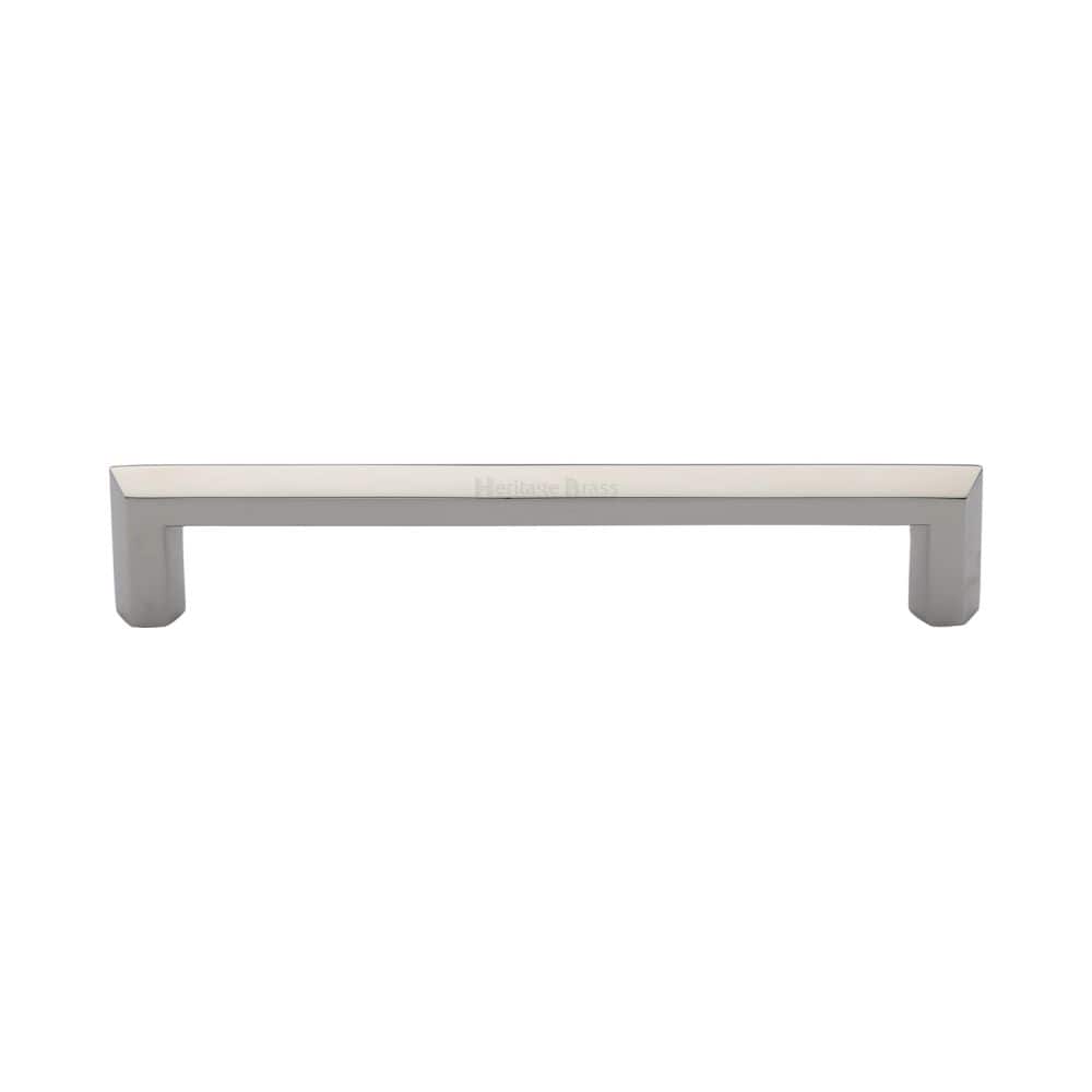 Heritage Brass Cabinet Hardware Polished Nickel / Cabinet Pull Handles / 152mm c/c Heritage Brass - Cabinet Pull Hex Profile Design 152mm CTC Polished Nickel Finish