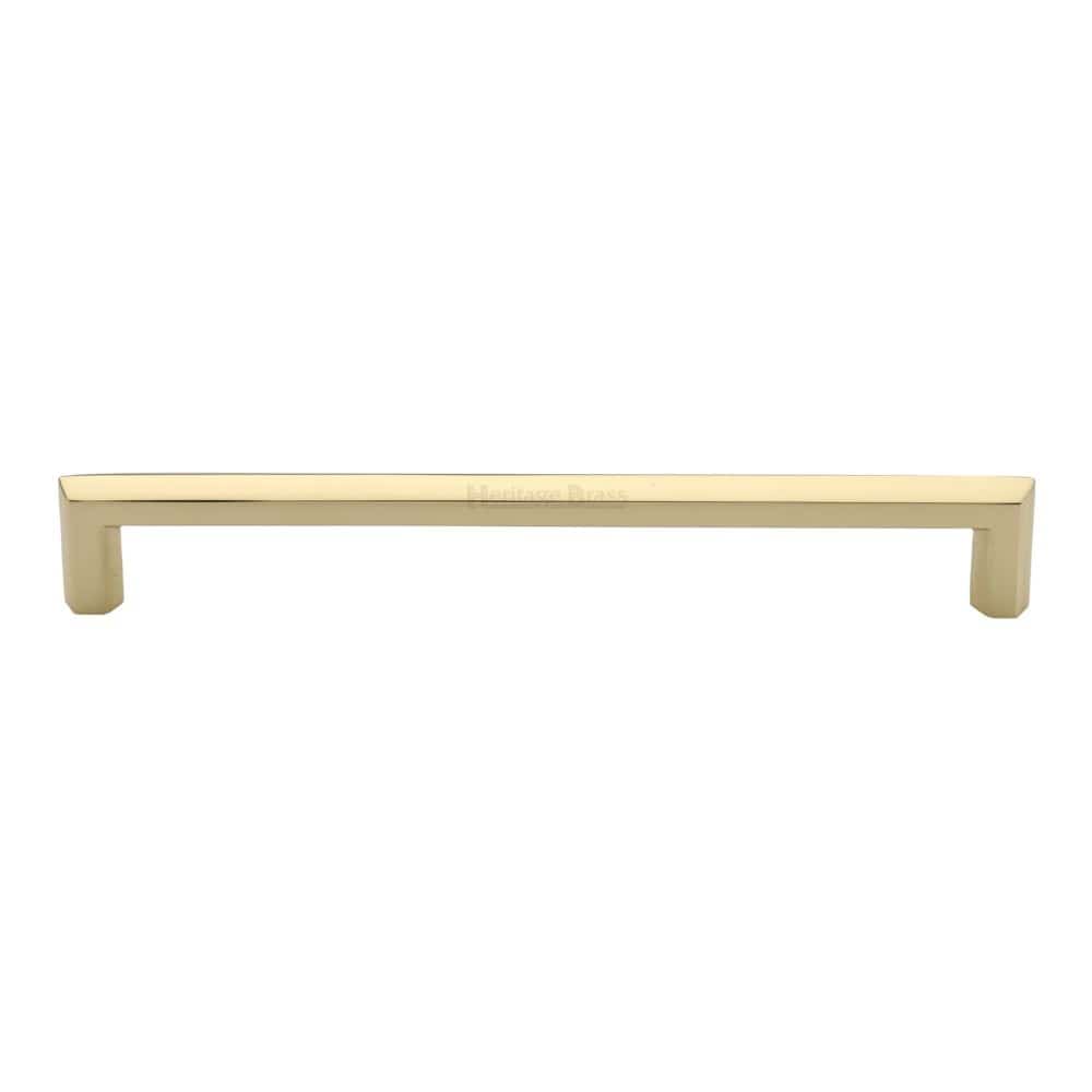 Heritage Brass Cabinet Hardware Polished Brass / Cabinet Pull Handles / 203mm c/c Heritage Brass - Cabinet Pull Hex Profile Design 203mm CTC Polished Brass Finish
