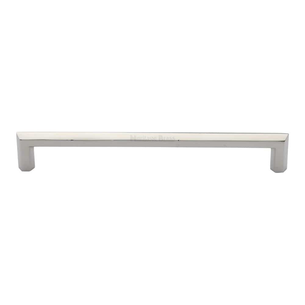 Heritage Brass Cabinet Hardware Polished Nickel / Cabinet Pull Handles / 203mm c/c Heritage Brass - Cabinet Pull Hex Profile Design 203mm CTC Polished Nickel Finish