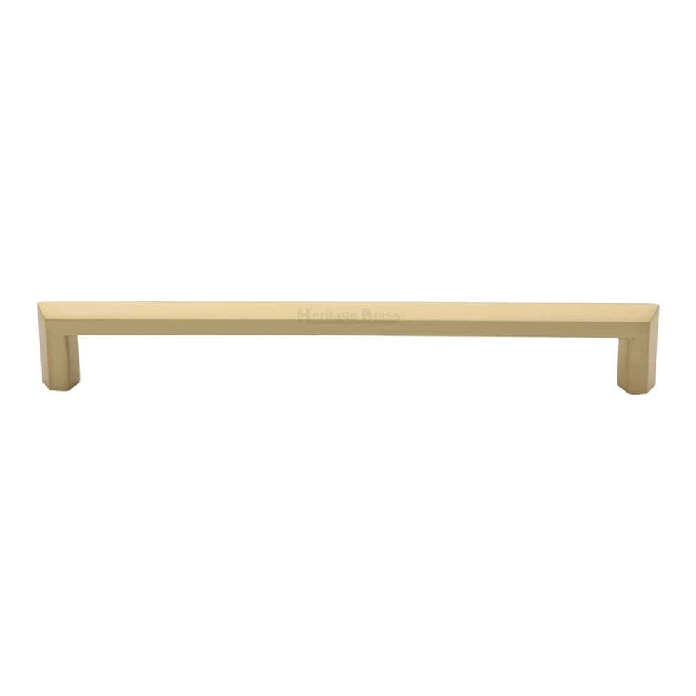 Heritage Brass Cabinet Hardware Satin Brass / Cabinet Pull Handles / 203mm c/c Heritage Brass - Cabinet Pull Hex Profile Design 203mm CTC Satin Brass Finish