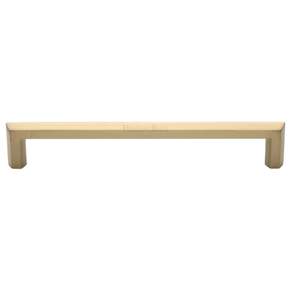 Heritage Brass Cabinet Hardware Satin Brass / Cabinet Pull Handles / 254mm c/c Heritage Brass - Cabinet Pull Hex Profile Design 254mm CTC Satin Brass Finish