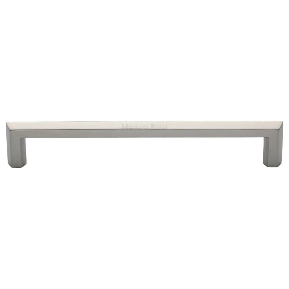 Heritage Brass Cabinet Hardware Satin Nickel / Cabinet Pull Handles / 254mm c/c Heritage Brass - Cabinet Pull Hex Profile Design 254mm CTC Satin Nickel Finish