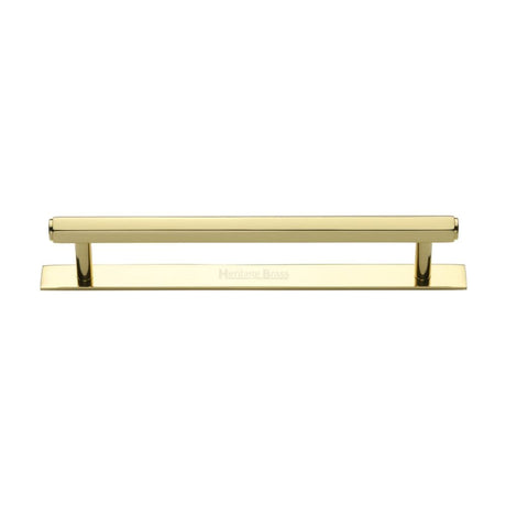 Heritage Brass Cabinet Hardware Polished Brass / Cabinet Pull Handles / 160mm c/c Heritage Brass - Cabinet Pull Hexagonal Design with Plate 160mm CTC Polished Brass F