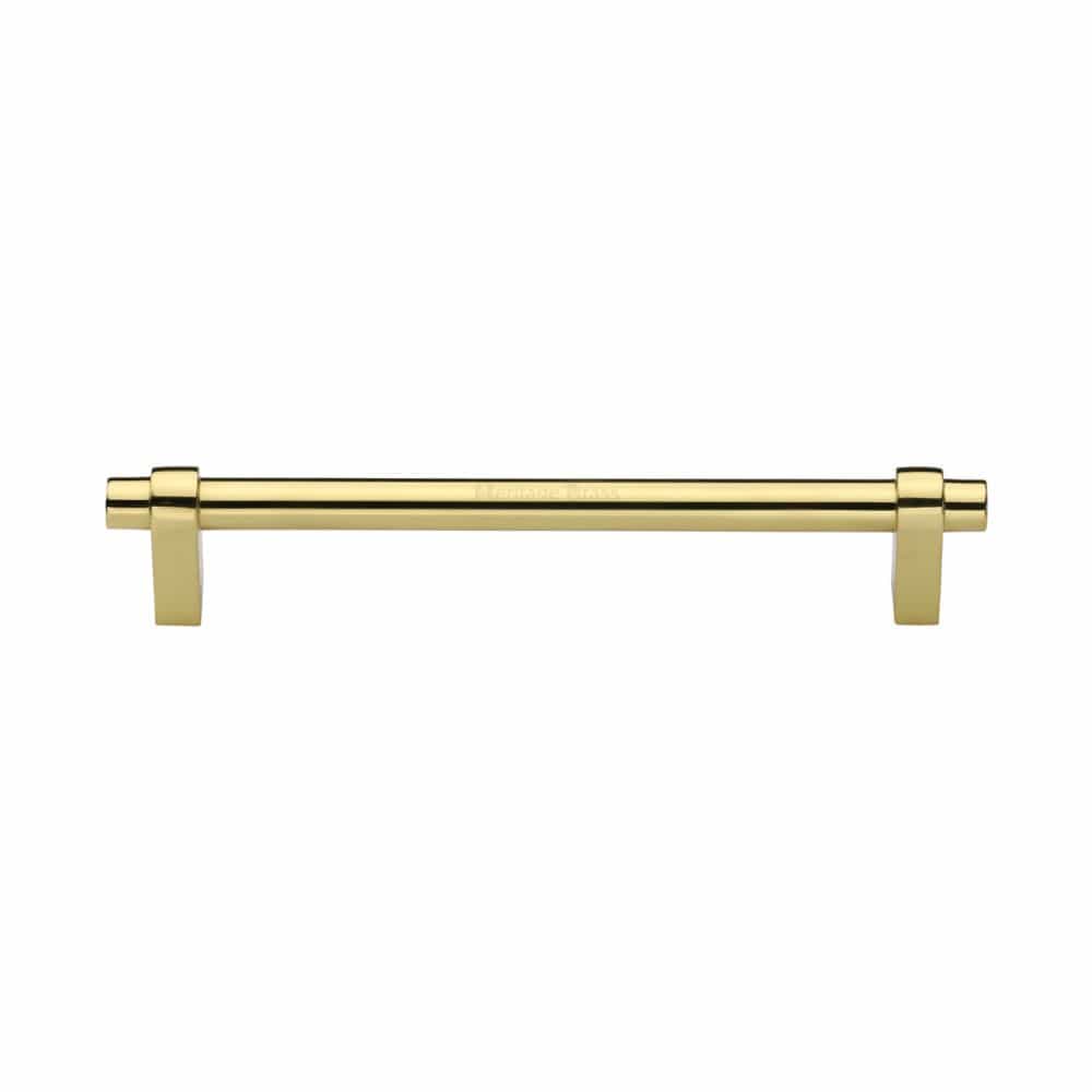 Heritage Brass Cabinet Hardware Polished Brass / Cabinet Pull Handles / 160mm c/c Heritage Brass - Cabinet Pull Industrial Design 160mm CTC Polished Brass Finish