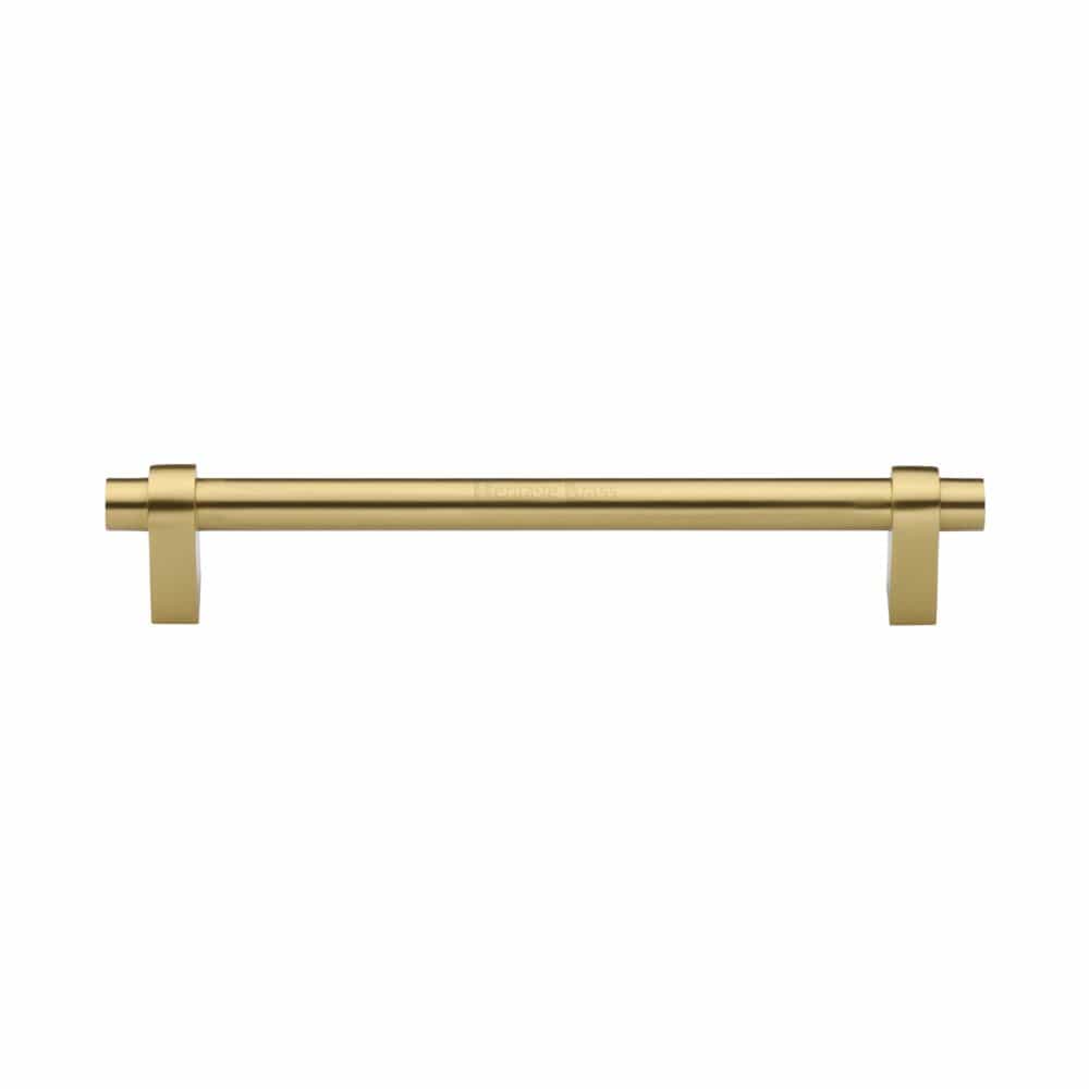 Heritage Brass Cabinet Hardware Satin Brass / Cabinet Pull Handles / 160mm c/c Heritage Brass - Cabinet Pull Industrial Design 160mm CTC Satin Brass Finish