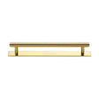 Heritage Brass Cabinet Hardware Polished Brass / Cabinet Pull Handles / 160mm c/c Heritage Brass - Cabinet Pull Knurled Design with Plate 160mm CTC Polished Brass Fin