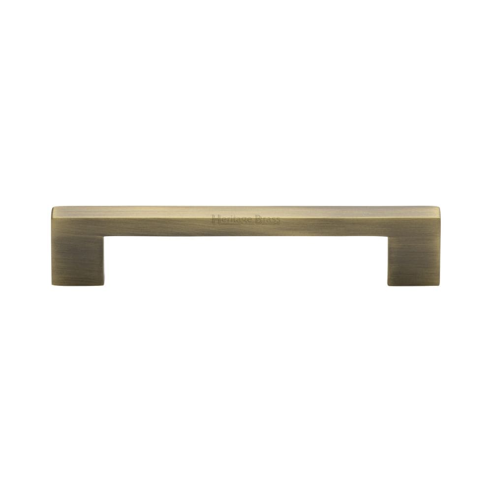 Heritage Brass Cabinet Hardware Antique Brass / Cabinet Pull Handles / 128mm c/c Heritage Brass - Cabinet Pull Metro Design 128mm CTC Antique Brass Finish