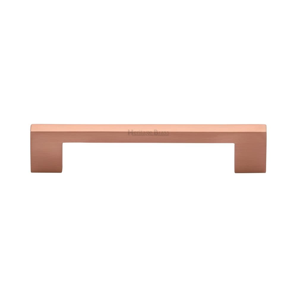 Heritage Brass Cabinet Hardware Satin Rose Gold / Cabinet Pull Handles / 128mm c/c Heritage Brass - Cabinet Pull Metro Design 128mm CTC Satin Rose Gold Finish