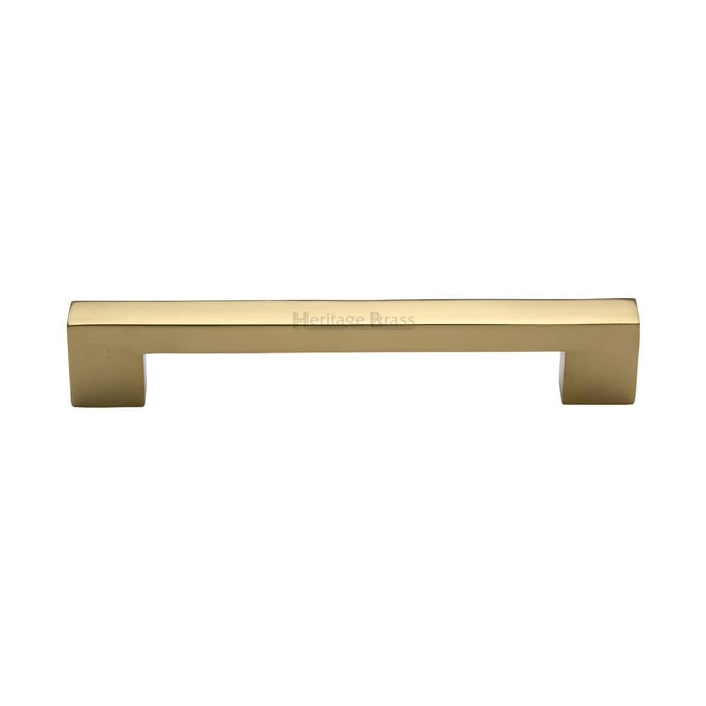 Heritage Brass Cabinet Hardware Polished Brass / Cabinet Pull Handles / 160mm c/c Heritage Brass - Cabinet Pull Metro Design 160mm CTC Polished Brass Finish