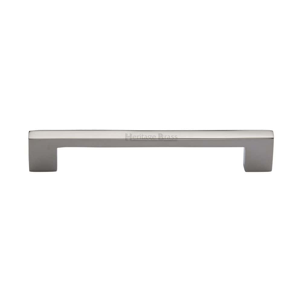 Heritage Brass Cabinet Hardware Polished Nickel / Cabinet Pull Handles / 160mm c/c Heritage Brass - Cabinet Pull Metro Design 160mm CTC Polished Nickel Finish