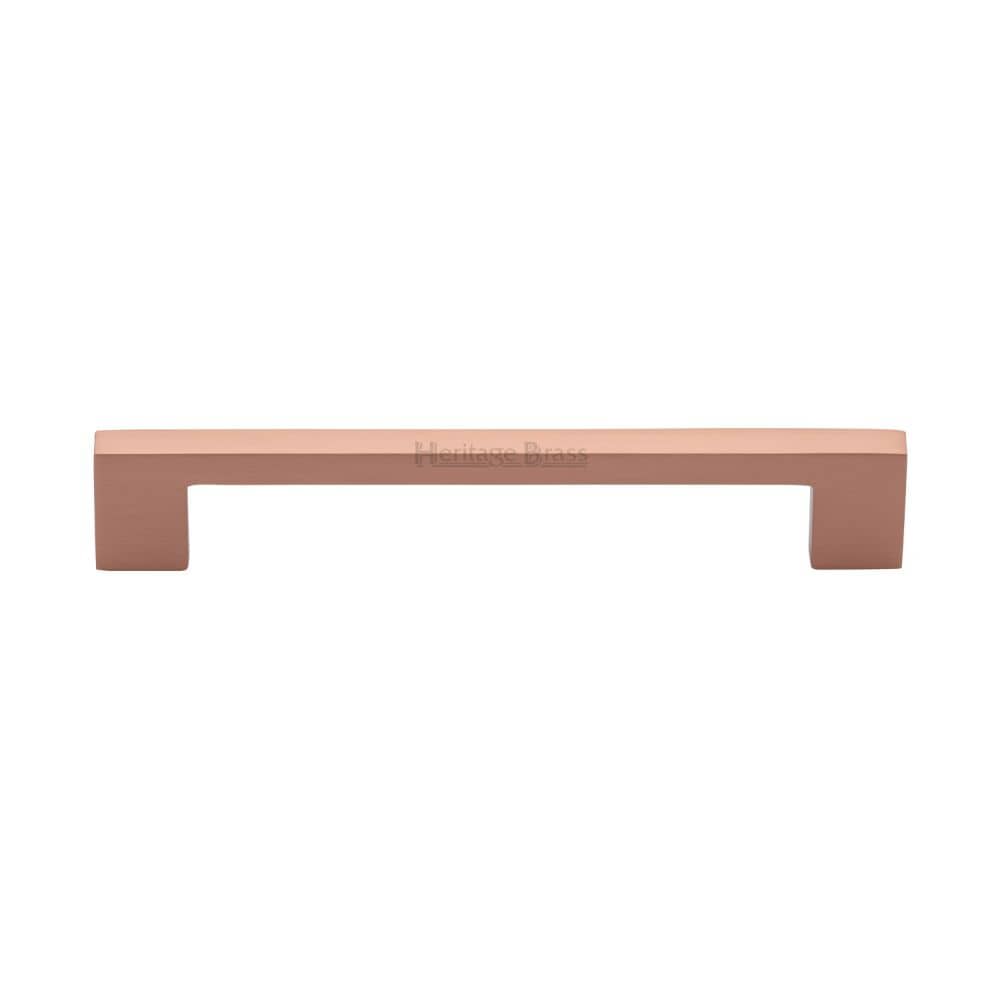 Heritage Brass Cabinet Hardware Satin Rose Gold / Cabinet Pull Handles / 160mm c/c Heritage Brass - Cabinet Pull Metro Design 160mm CTC Satin Rose Gold Finish