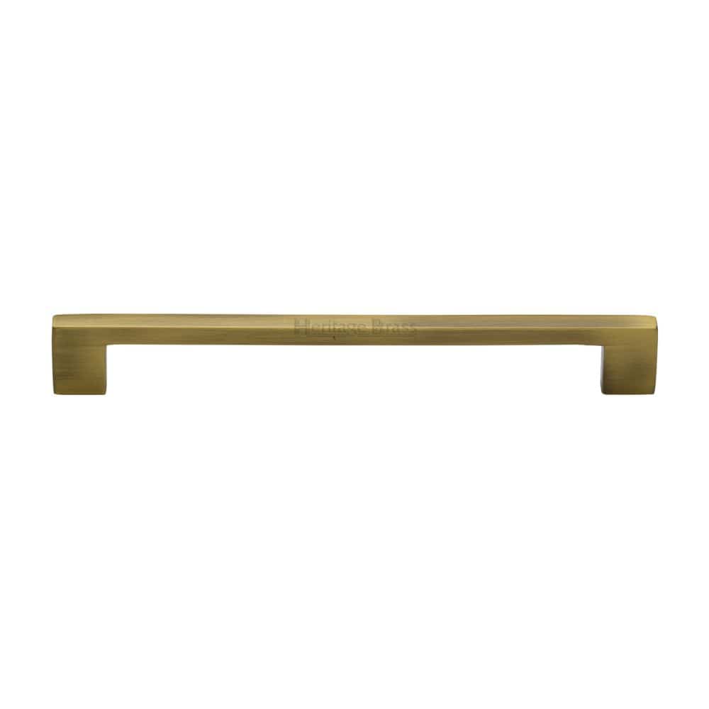 Heritage Brass Cabinet Hardware Antique Brass / Cabinet Pull Handles / 192mm c/c Heritage Brass - Cabinet Pull Metro Design 192mm CTC Antique Brass Finish