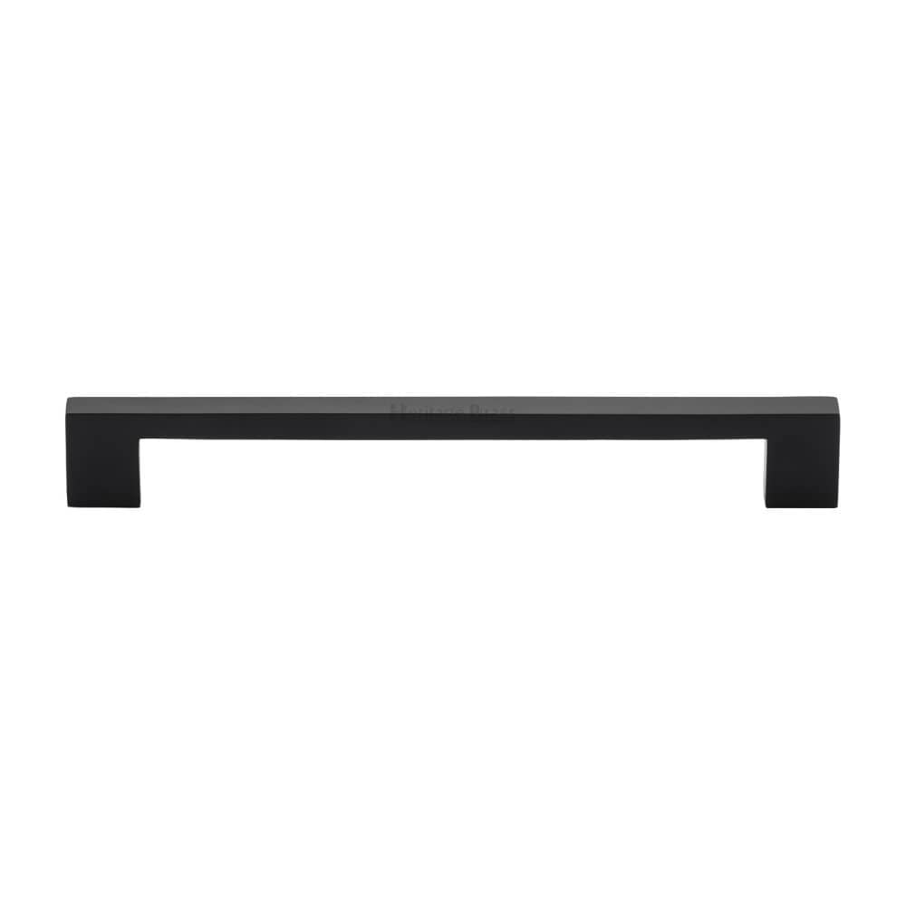 Heritage Brass Cabinet Hardware Matt Black / Cabinet Pull Handles / 192mm c/c Heritage Brass - Cabinet Pull Metro Design 192mm CTC Matt Black Finish