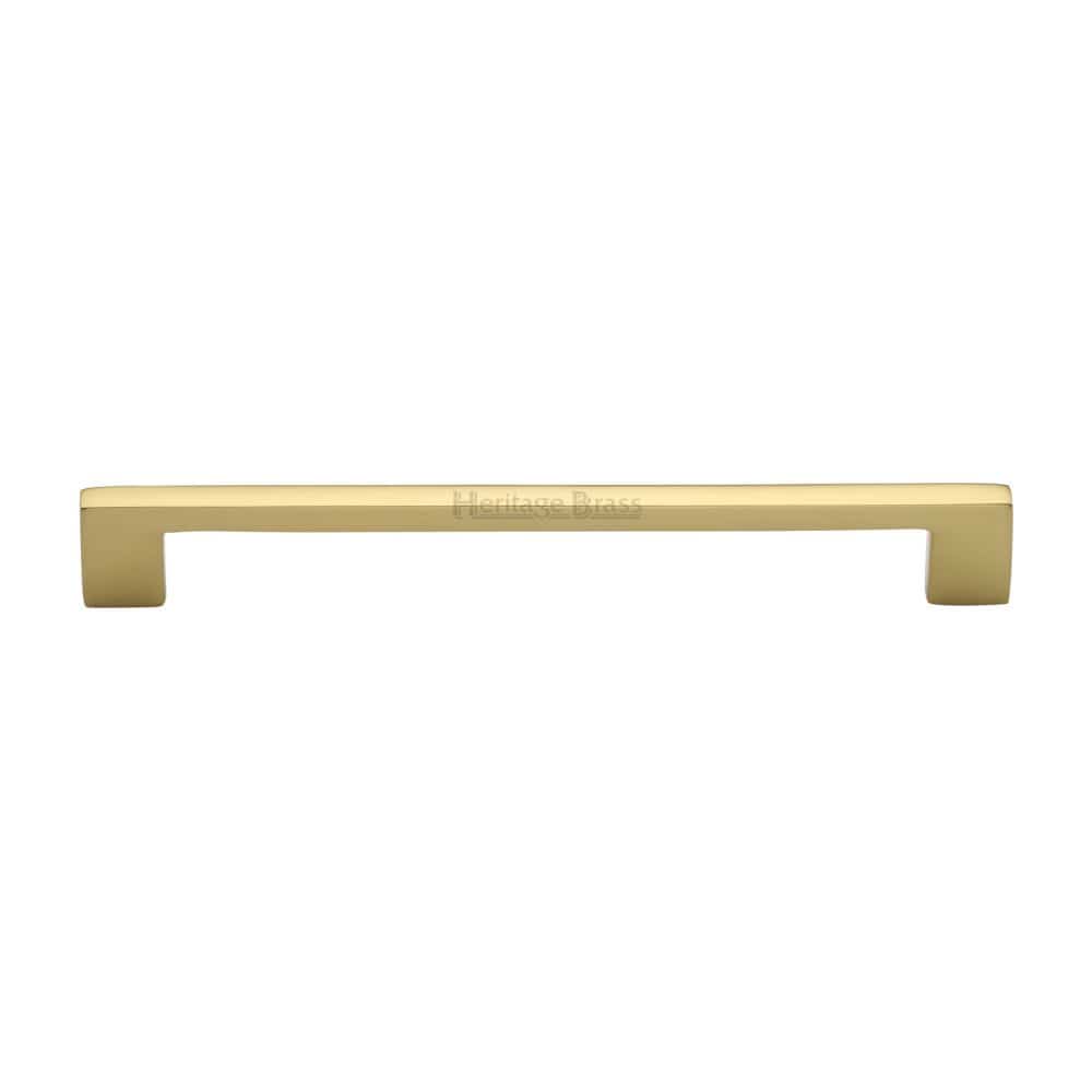 Heritage Brass Cabinet Hardware Polished Brass / Cabinet Pull Handles / 192mm c/c Heritage Brass - Cabinet Pull Metro Design 192mm CTC Polished Brass Finish