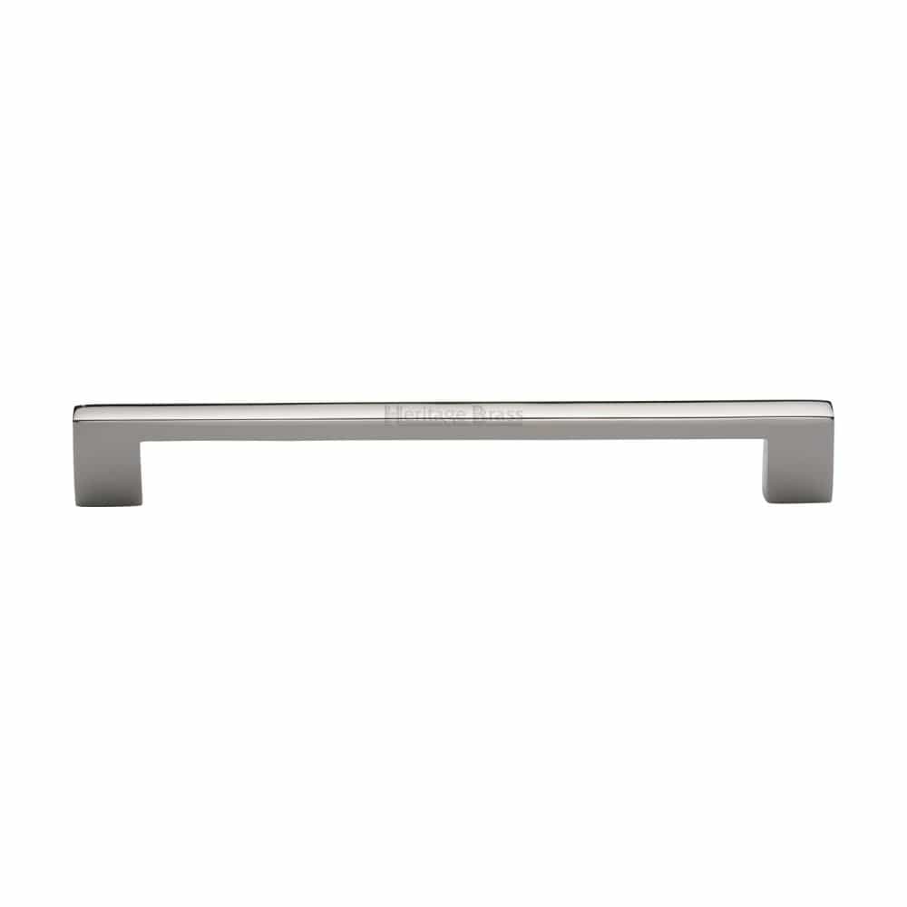 Heritage Brass Cabinet Hardware Polished Nickel / Cabinet Pull Handles / 192mm c/c Heritage Brass - Cabinet Pull Metro Design 192mm CTC Polished Nickel Finish
