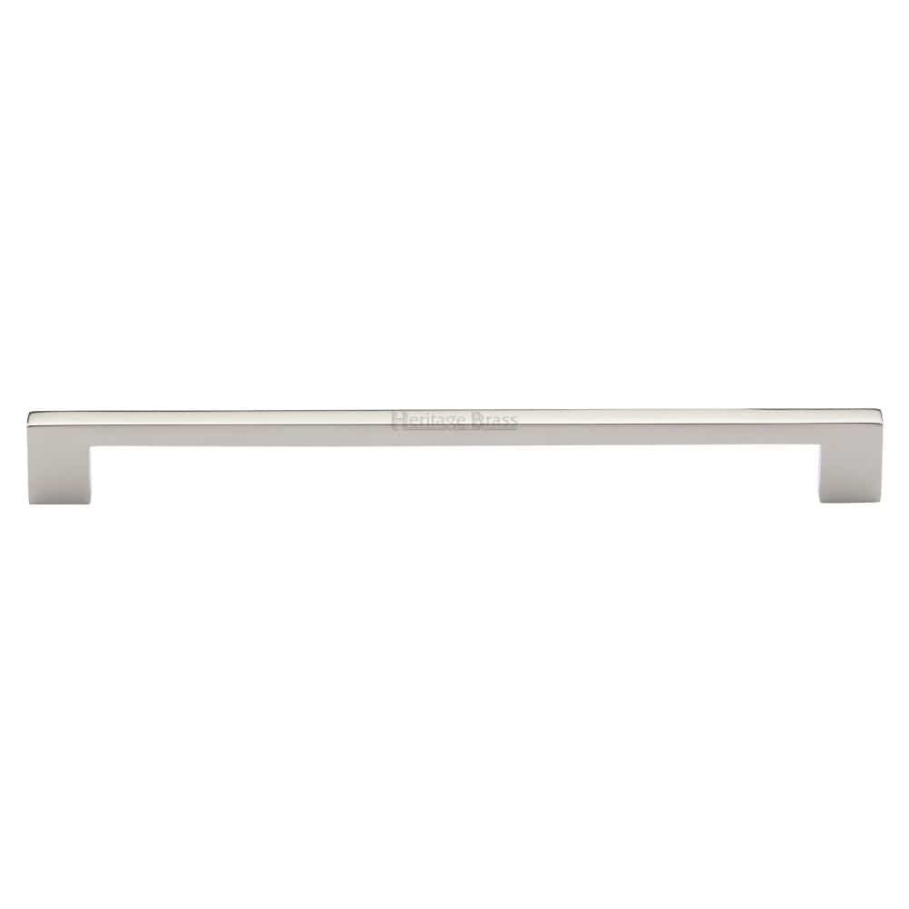 Heritage Brass Cabinet Hardware Polished Nickel / Cabinet Pull Handles / 256mm c/c Heritage Brass - Cabinet Pull Metro Design 256mm CTC Polished Nickel Finish