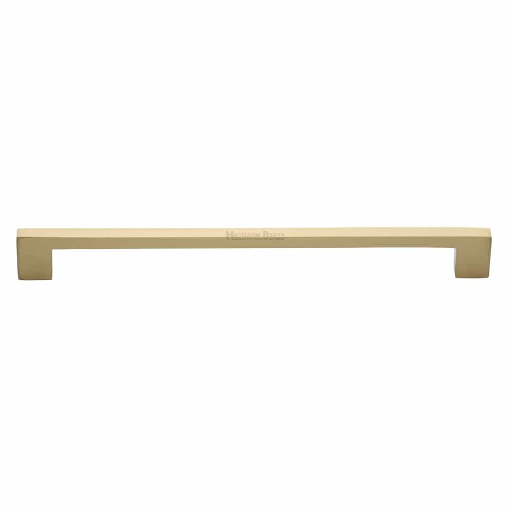 Heritage Brass Cabinet Hardware Satin Brass / Cabinet Pull Handles / 256mm c/c Heritage Brass - Cabinet Pull Metro Design 256mm CTC Satin Brass Finish