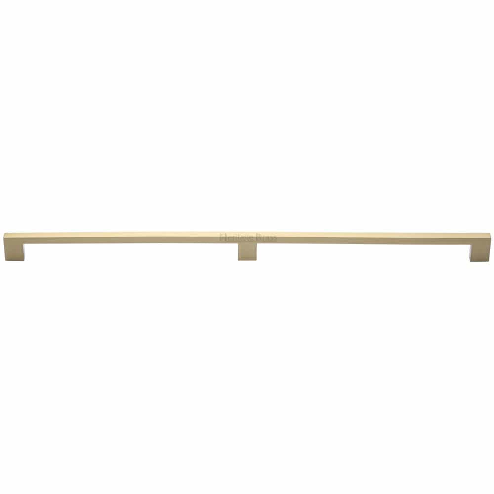 Heritage Brass Cabinet Hardware Satin Brass / Cabinet Pull Handles / 480mm c/c Heritage Brass - Cabinet Pull Metro Design 480mm CTC Satin Brass Finish