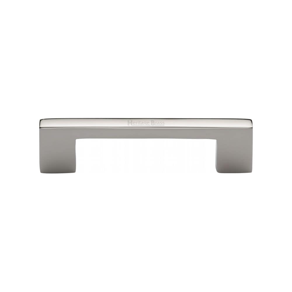 Heritage Brass Cabinet Hardware Polished Nickel / Cabinet Pull Handles / 96mm c/c Heritage Brass - Cabinet Pull Metro Design 96mm CTC Polished Nickel Finish