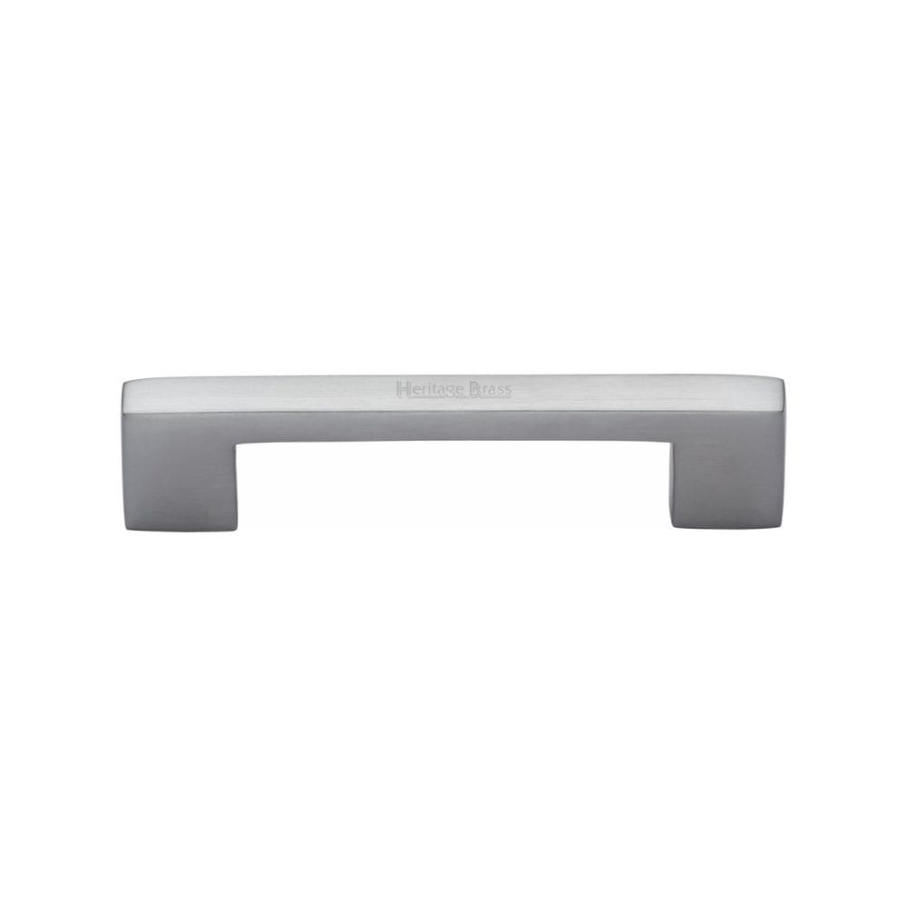 Heritage Brass Cabinet Hardware Satin Chrome / Cabinet Pull Handles / 96mm c/c Heritage Brass - Cabinet Pull Metro Design 96mm CTC Satin Chrome Finish