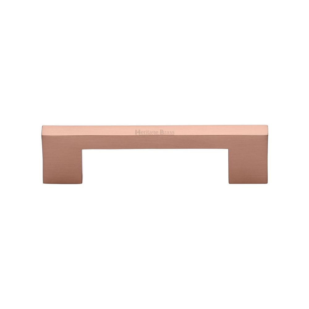 Heritage Brass Cabinet Hardware Satin Rose Gold / Cabinet Pull Handles / 96mm c/c Heritage Brass - Cabinet Pull Metro Design 96mm CTC Satin Rose Gold Finish