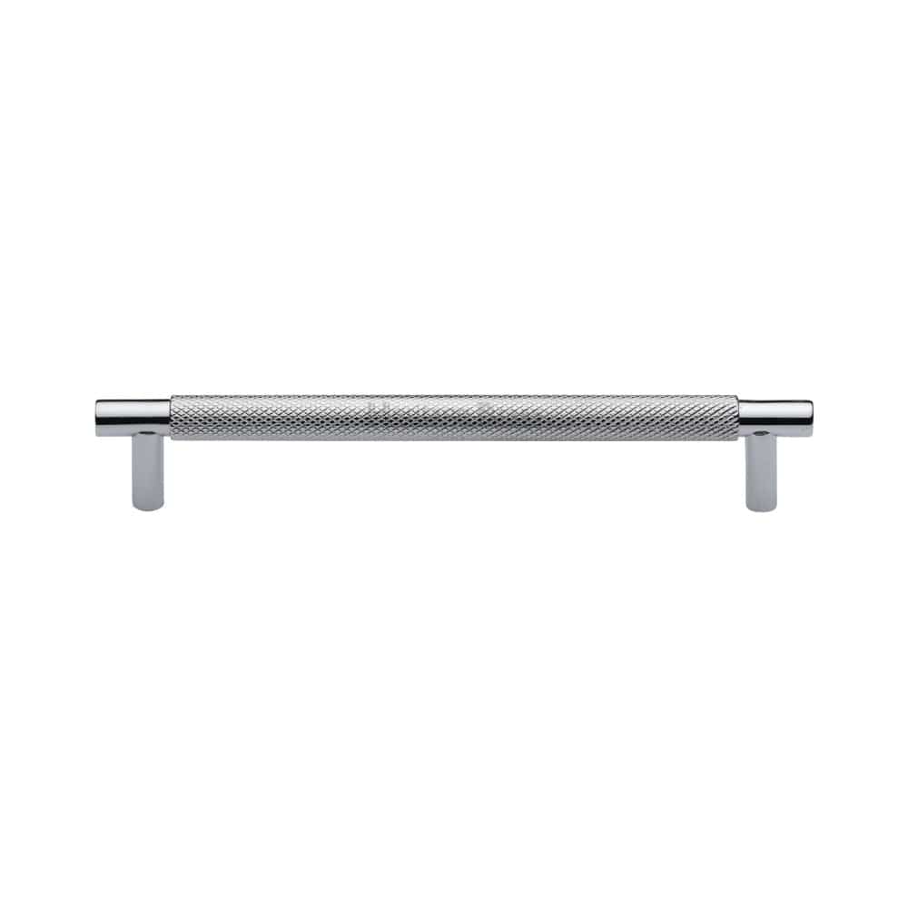 Heritage Brass Cabinet Hardware Polished Chrome / Cabinet Pull Handles / 160mm c/c Heritage Brass - Cabinet Pull Partial Knurled Design 160mm CTC Polished Chrome Finis