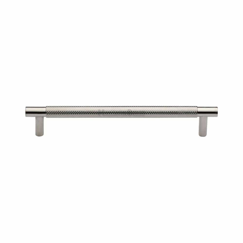 Heritage Brass Cabinet Hardware Polished Nickel / Cabinet Pull Handles / 160mm c/c Heritage Brass - Cabinet Pull Partial Knurled Design 160mm CTC Polished Nickel Finis