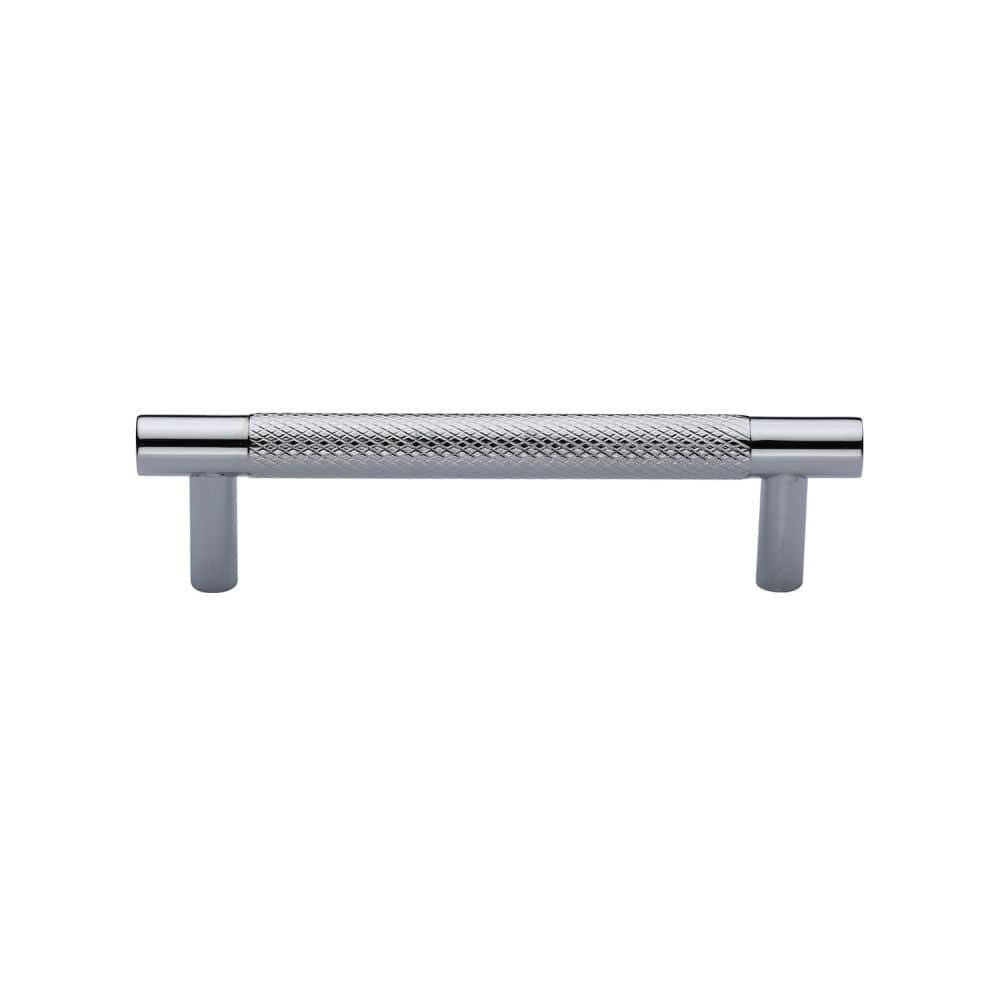 Heritage Brass Cabinet Hardware Polished Chrome / Cabinet Pull Handles / 96mm c/c Heritage Brass - Cabinet Pull Partial Knurled Design 96mm CTC Polished Chrome Finish