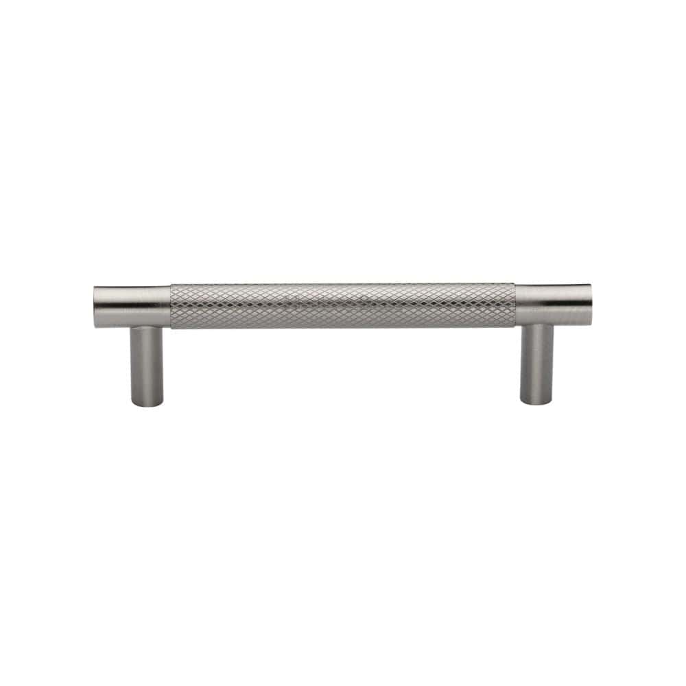 Heritage Brass Cabinet Hardware Satin Nickel / Cabinet Pull Handles / 96mm c/c Heritage Brass - Cabinet Pull Partial Knurled Design 96mm CTC Satin Nickel Finish