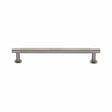 Heritage Brass Cabinet Hardware Satin Nickel / Cabinet Pull Handles / 160mm c/c Heritage Brass - Cabinet Pull Partial Knurled Design with Rose 160mm CTC Satin Ni