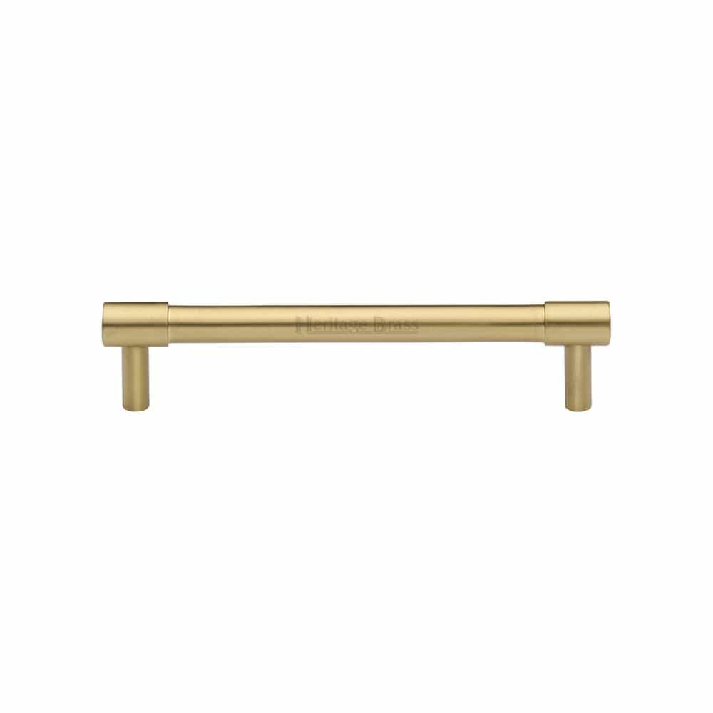 Heritage Brass Cabinet Hardware Satin Brass / Cabinet Pull Handles / 128mm c/c Heritage Brass - Cabinet Pull Phoenix Design 128mm CTC Satin Brass Finish